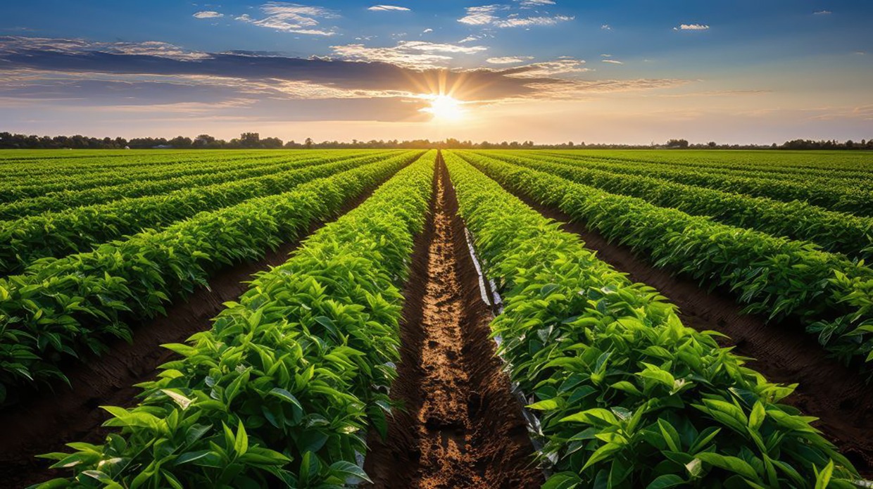 Field of green plants