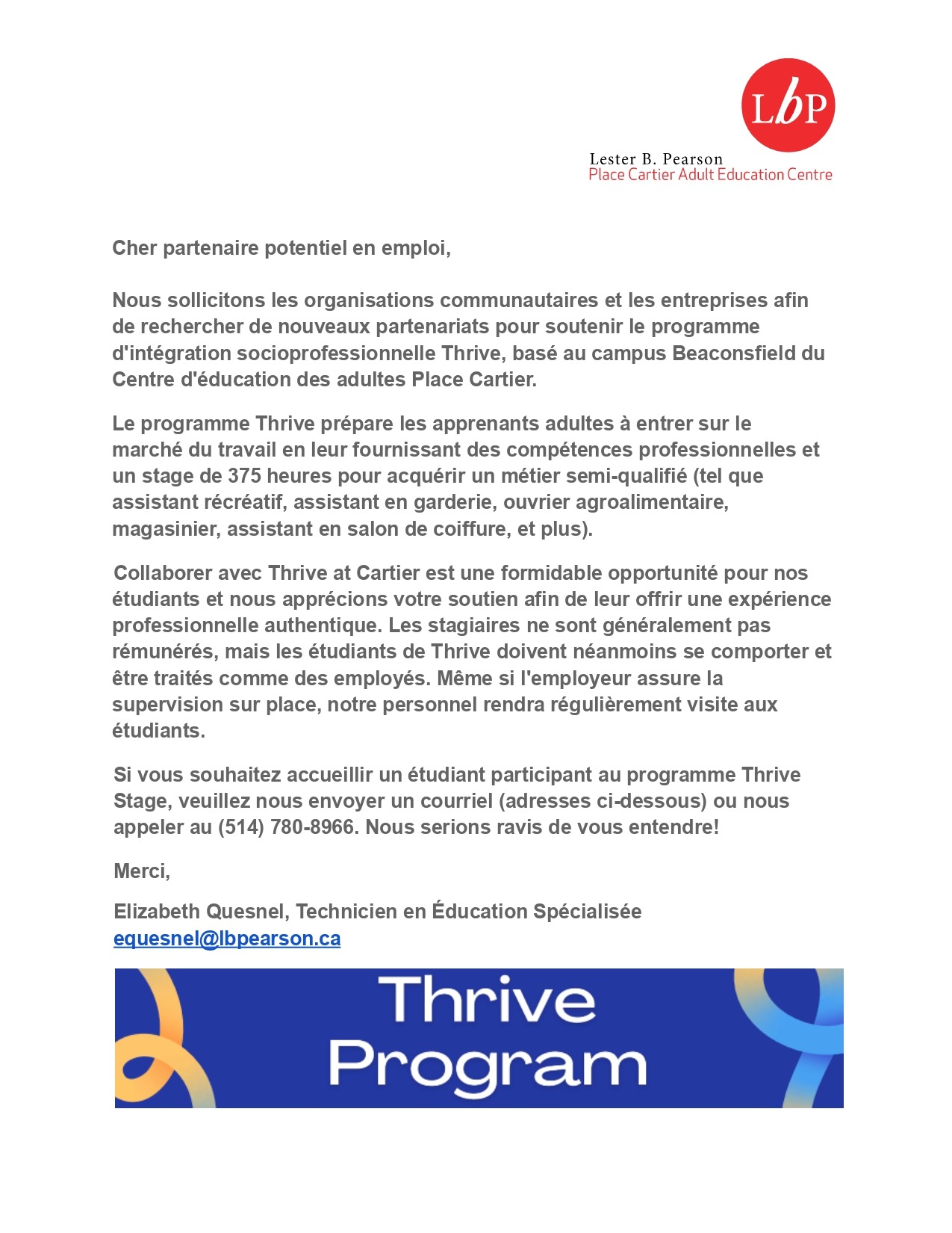 Thrive Program